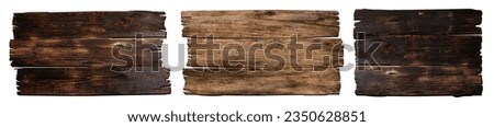 Brown wooden sign for directions, shop sign. Signpost and billboards concept