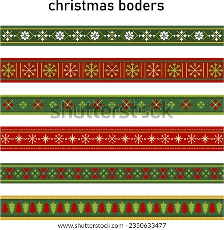 Set of decorative christmas borders ,  merry christmas 