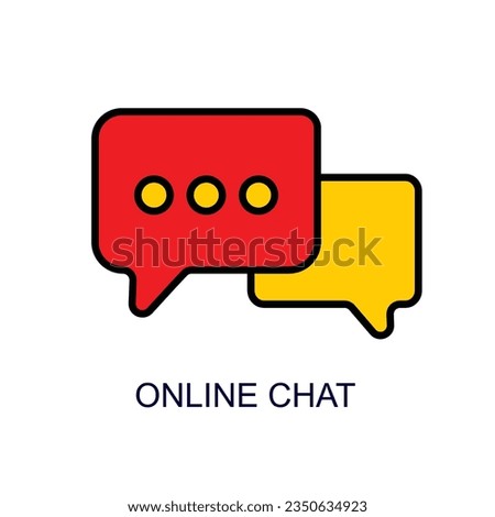 Speech bubble chat icon. Message icon. Communication or comment chat symbol. Red circle button. Vector Illustration stock illustration.