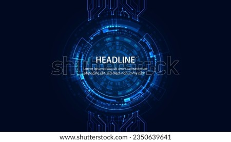 Abstract circle circuit board speed futuristic modern on blue background for entering topics and information Royalty-Free Stock Photo #2350639641
