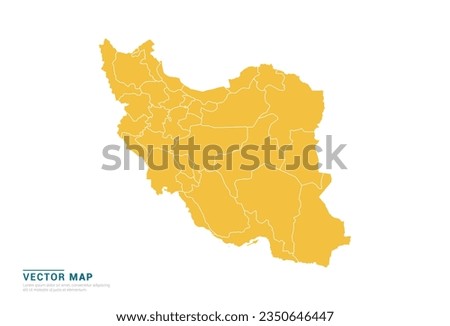High Detail Yellow silhouette of Iran map on white background vector.