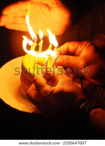 A picture of his birthday candles to surprise his friends.
