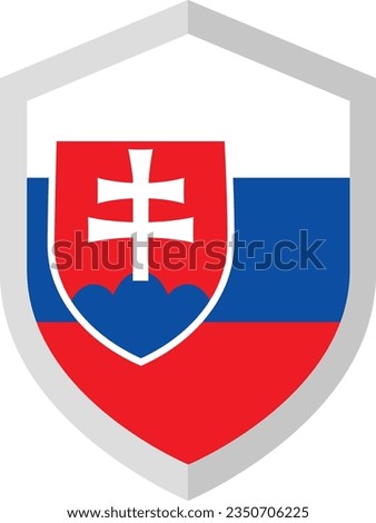 Shield with Flag of Slovakia.  vector illustration. eps10.