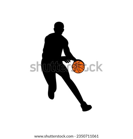 Vector graphic of Silhouette vector illustration of a basketball player, man,boy, running with ball. This vector is perfect for backgrounds, wallpapers, banners, posters, templates, decorations,etc.