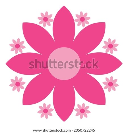 pink flower petal decoration isolated on white background