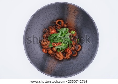 This is a picture of a webfoot octopus dish.