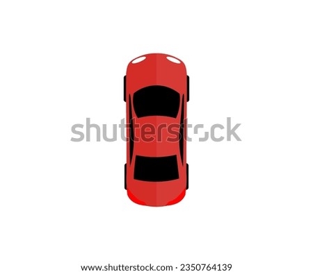 Top view of a red car. Car icon. Modern urban civilian vehicle. Vehicle flat isolated car icon vector design and illustration.
 Royalty-Free Stock Photo #2350764139