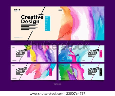 banners design watercolor vector set, cover, poster abstract brush, abstract banner design web template, set of creative web banners,Business ad banner, presentation. brochure layout, flyers.