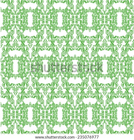 green seamless floral background 