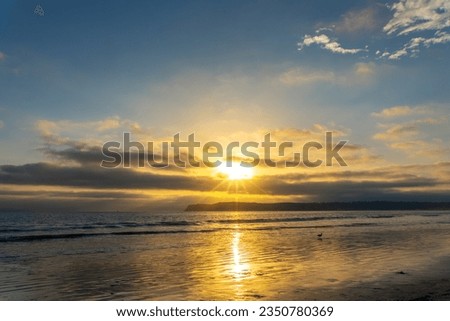 Sunset on Coronado beach, San Diego, California Royalty-Free Stock Photo #2350780369
