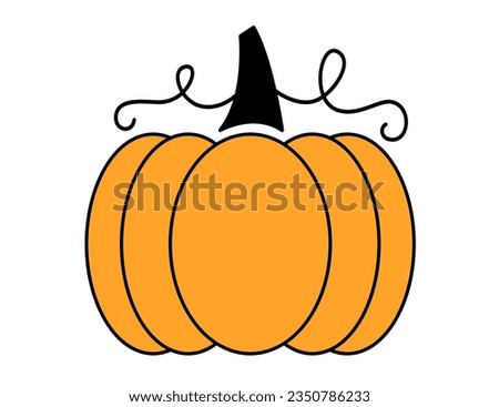 Decorative Pumpkin Illustration clip art print sticker isolated on white background