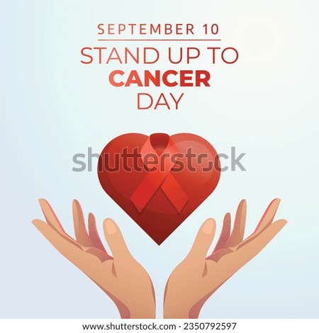 standup to cancer day design template good for  celebration. heart vector design. ribbon vector. flat design. eps 10.