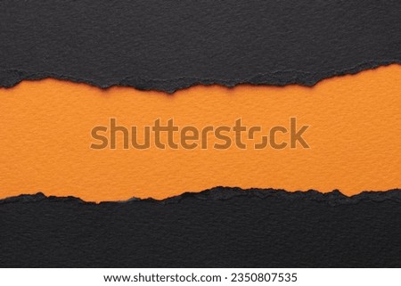 Art collage of pieces of ripped paper with torn edges. Sticky notes collection orange black colors, shreds of notebook pages. Abstract background
 Royalty-Free Stock Photo #2350807535
