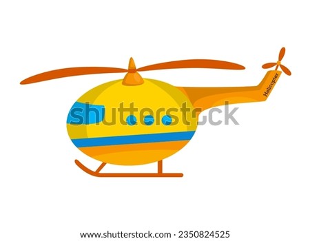 Vector illustration of flat helicopter. Transportation Flat Icon. Aircraft Vehicle cartoon Style