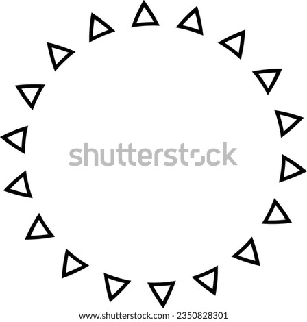 Circle frame border round design shape icon for decorative vintage doodle element for design in vector illustration