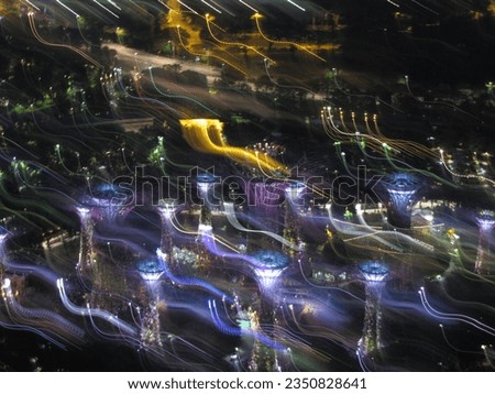 Blur background of city night view of singapore