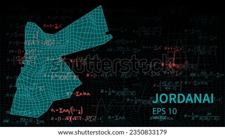 Technology vector map of Jordan, connection futuristic modern website background or cover page .