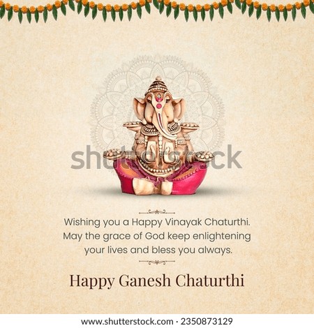 Happy Ganesh Chaturthi, Ganpati bappa morya, Ganesha festival Royalty-Free Stock Photo #2350873129