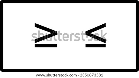 math sign inequality icon vector greater than or equal to and less than or equal to symbol Royalty-Free Stock Photo #2350873581