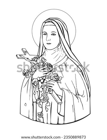 Saint Therese of Child Jesus Catholic Illustration religious Vector