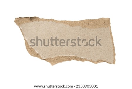piece of gray paper tear isolated on white background