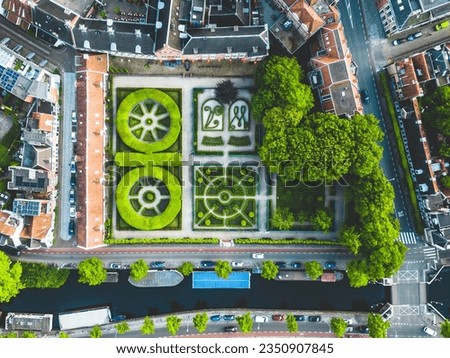 Prinsenhof in Groningen, the Netherlands. Shot from above with a drone