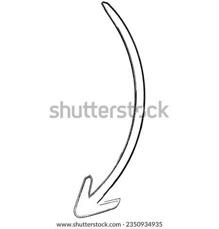 Arrow hand drawing for decoration and design.
