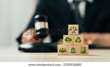 The concept of green law. Carbon tax. Environmental and social responsibility business concept. International Law and Environmental Law Economic regulation law of environmental conservation Royalty-Free Stock Photo #2350936081