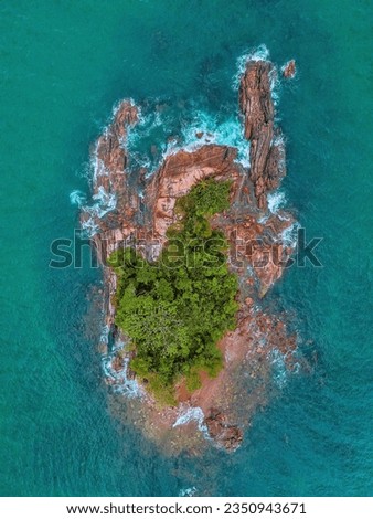 Aerial image capture of landscape around Liberia