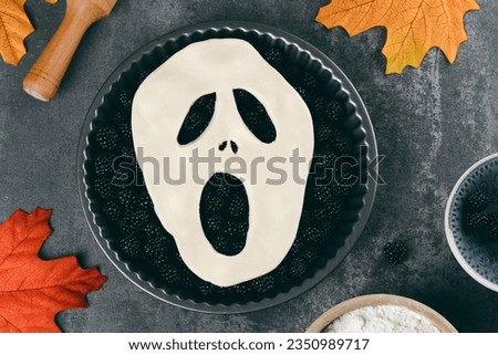 Scary halloween baking.Halloween party food idea. Autumn holidays. top view. High quality photo