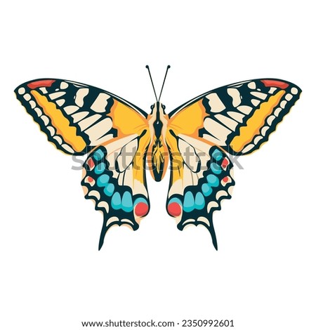 vector beautiful swallowtail butterfly cartoon illustration isolated