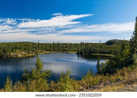 Beautiful Hidden Lakes Territorial Park along Ingraham Trail near Yellowknife, Northwest Territories, NT Canada Royalty-Free Stock Photo #2351022059