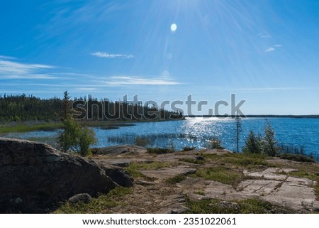 Beautiful Pontoon lake Territorial Park near Yellowknife, Northwest Territories, NT Canada Royalty-Free Stock Photo #2351022061