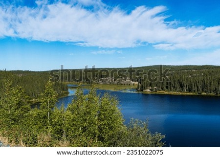 Beautiful Hidden Lakes Territorial Park along Ingraham Trail near Yellowknife, Northwest Territories, NT Canada Royalty-Free Stock Photo #2351022075