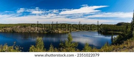 Beautiful Hidden Lakes Territorial Park along Ingraham Trail near Yellowknife, Northwest Territories, NT Canada Royalty-Free Stock Photo #2351022079