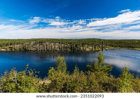 Beautiful Hidden Lakes Territorial Park along Ingraham Trail near Yellowknife, Northwest Territories, NT Canada Royalty-Free Stock Photo #2351022093