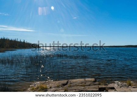 Beautiful Pontoon lake Territorial Park near Yellowknife, Northwest Territories, NT Canada Royalty-Free Stock Photo #2351022095
