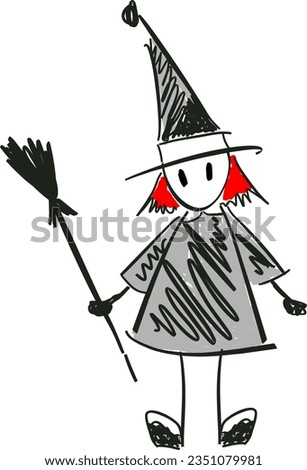 witch red hair vector halloween Royalty-Free Stock Photo #2351079981