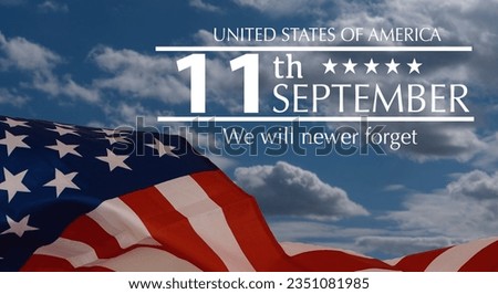 Always Remember 9 11, september 11. Remembering, Patriot day. The Twin towers representing the number eleven. We will never forget, the terrorist attacks Royalty-Free Stock Photo #2351081985