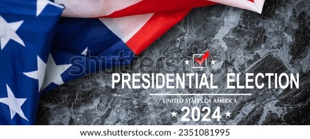 American flag and a red circle on November 5 Presidential Election Day 2024 