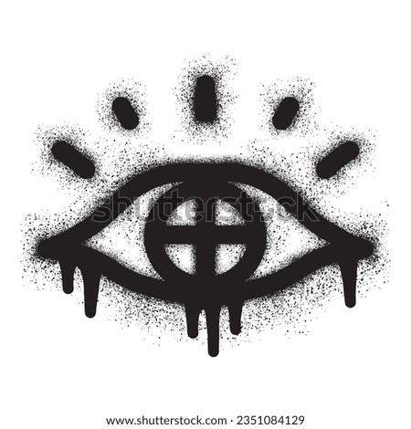 Eye icon graffiti with black spray paint