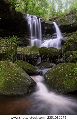 Mun Daeng waterfalls in rainforest of Phu Hin Rong Kla national park, Phitsanulok province Thailand.