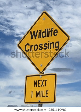 Wildlife Crossing sign along a road