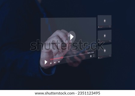 Businessman watching live stream online live streaming video on internet concept digital live stream multimedia player