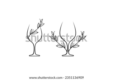 vector simple classic floral glass