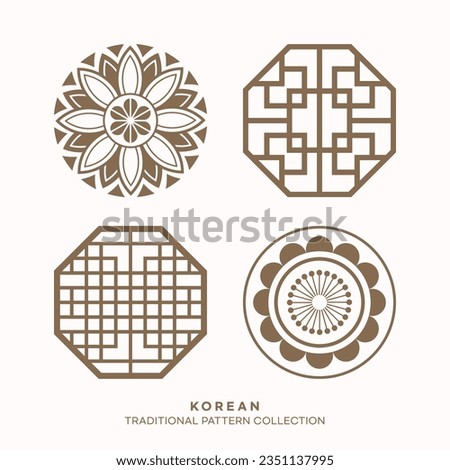 Vector korean traditional pattern design elements Royalty-Free Stock Photo #2351137995
