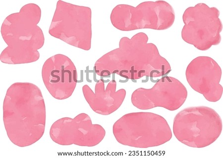 Pink Shape abstract watercolor, high quality