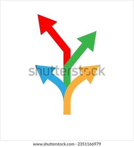 Split Icon, Split Vertical Arrow, Split Horizontal Arrow, Vector Art Illustration