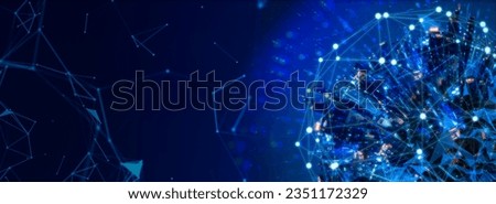 Modern city with wireless network connection and city scape concept.Wireless network and Connection technology concept with city background at night. Royalty-Free Stock Photo #2351172329