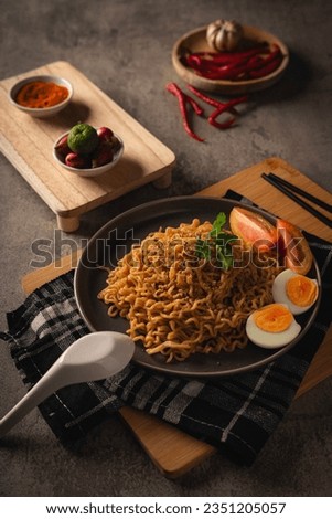 industrian dark instant noodle food photography